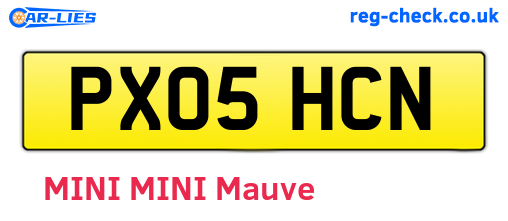 PX05HCN are the vehicle registration plates.