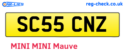 SC55CNZ are the vehicle registration plates.
