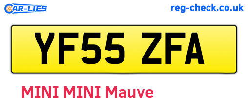 YF55ZFA are the vehicle registration plates.