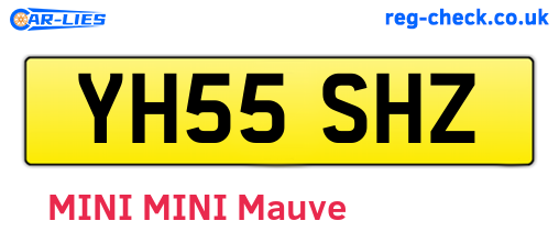 YH55SHZ are the vehicle registration plates.