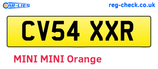 CV54XXR are the vehicle registration plates.