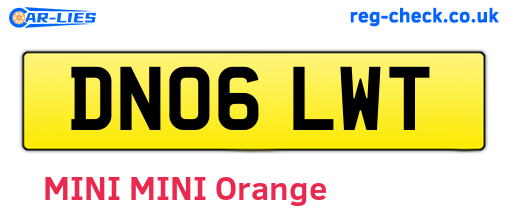DN06LWT are the vehicle registration plates.