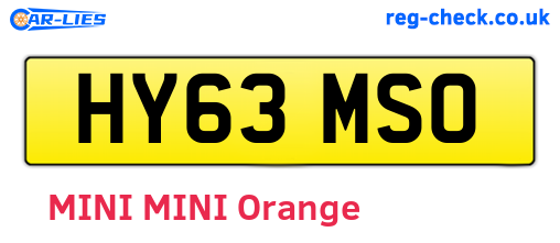 HY63MSO are the vehicle registration plates.