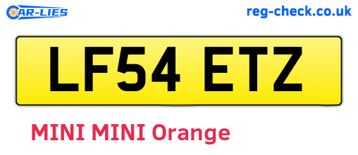 LF54ETZ are the vehicle registration plates.