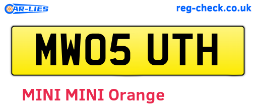 MW05UTH are the vehicle registration plates.