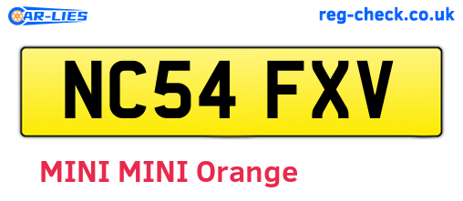 NC54FXV are the vehicle registration plates.