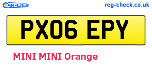 PX06EPY are the vehicle registration plates.