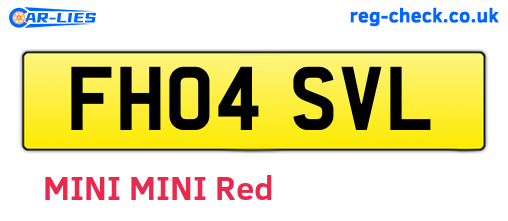 FH04SVL are the vehicle registration plates.