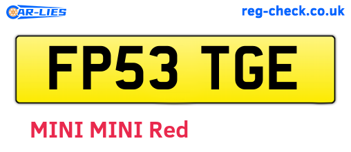 FP53TGE are the vehicle registration plates.