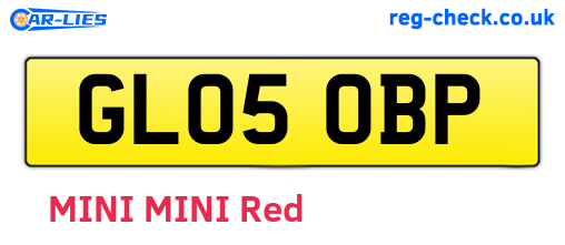 GL05OBP are the vehicle registration plates.