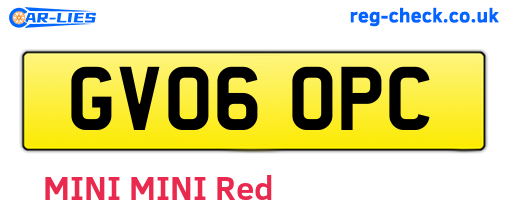 GV06OPC are the vehicle registration plates.