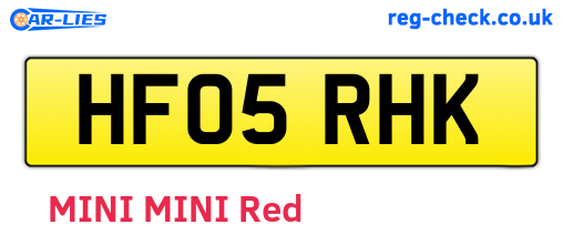 HF05RHK are the vehicle registration plates.