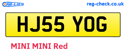 HJ55YOG are the vehicle registration plates.