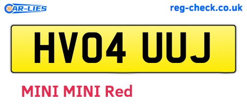 HV04UUJ are the vehicle registration plates.