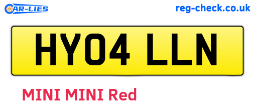 HY04LLN are the vehicle registration plates.