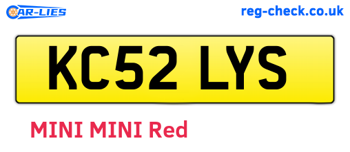 KC52LYS are the vehicle registration plates.