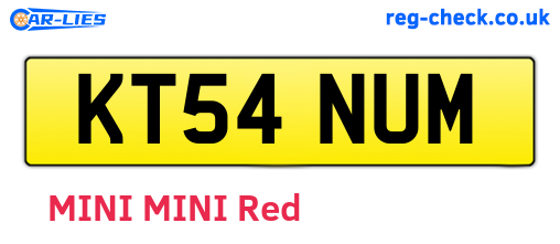 KT54NUM are the vehicle registration plates.
