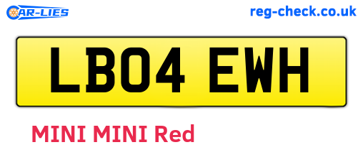 LB04EWH are the vehicle registration plates.