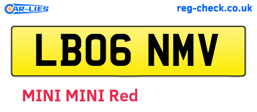 LB06NMV are the vehicle registration plates.