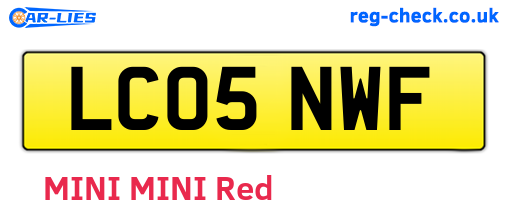 LC05NWF are the vehicle registration plates.