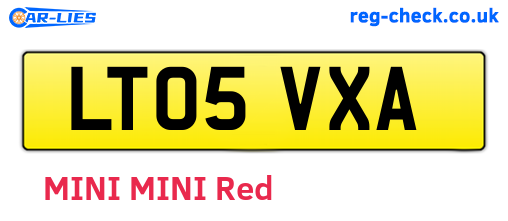 LT05VXA are the vehicle registration plates.