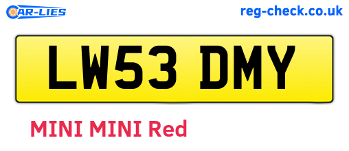 LW53DMY are the vehicle registration plates.