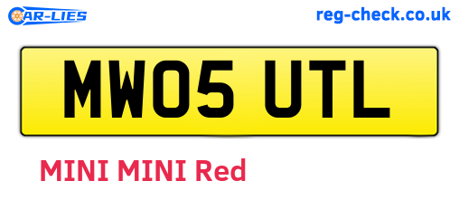 MW05UTL are the vehicle registration plates.