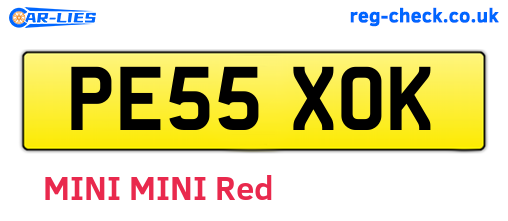 PE55XOK are the vehicle registration plates.
