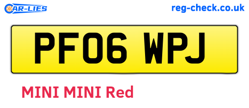 PF06WPJ are the vehicle registration plates.