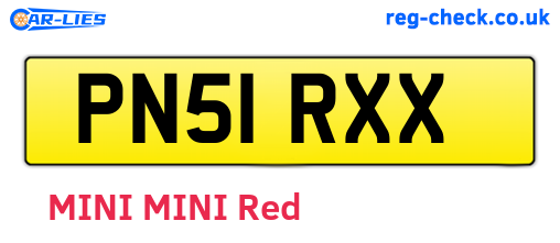 PN51RXX are the vehicle registration plates.