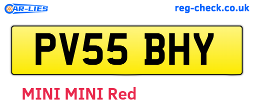 PV55BHY are the vehicle registration plates.