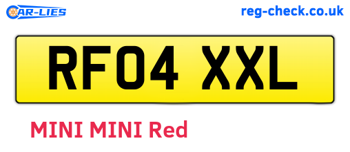 RF04XXL are the vehicle registration plates.