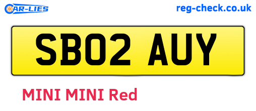 SB02AUY are the vehicle registration plates.
