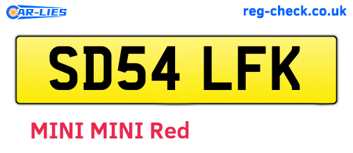 SD54LFK are the vehicle registration plates.