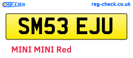 SM53EJU are the vehicle registration plates.