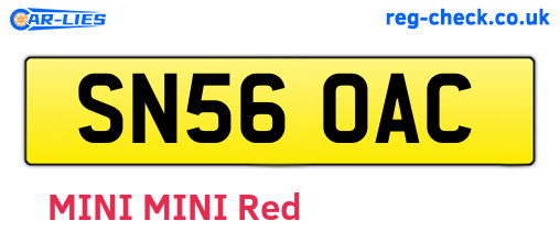 SN56OAC are the vehicle registration plates.