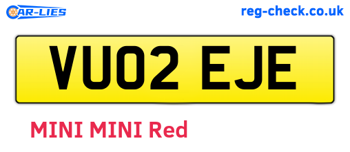 VU02EJE are the vehicle registration plates.