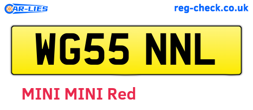 WG55NNL are the vehicle registration plates.