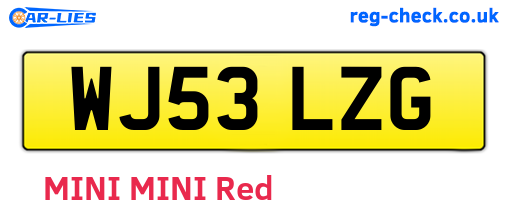 WJ53LZG are the vehicle registration plates.