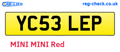 YC53LEP are the vehicle registration plates.
