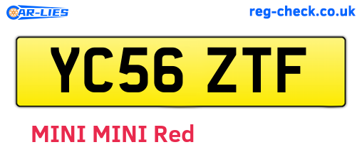 YC56ZTF are the vehicle registration plates.