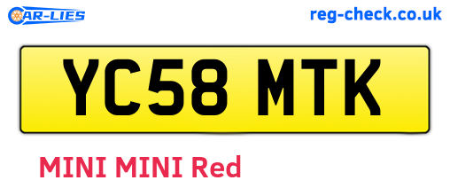 YC58MTK are the vehicle registration plates.