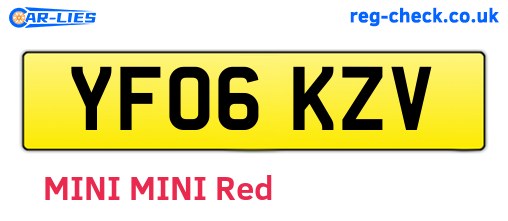 YF06KZV are the vehicle registration plates.