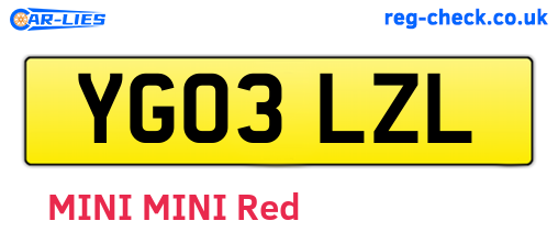 YG03LZL are the vehicle registration plates.