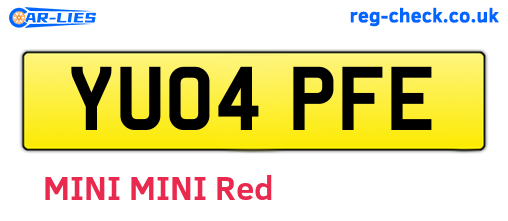 YU04PFE are the vehicle registration plates.