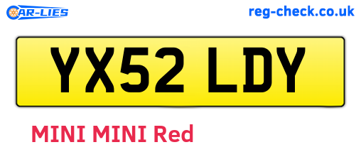 YX52LDY are the vehicle registration plates.