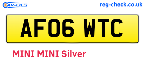 AF06WTC are the vehicle registration plates.