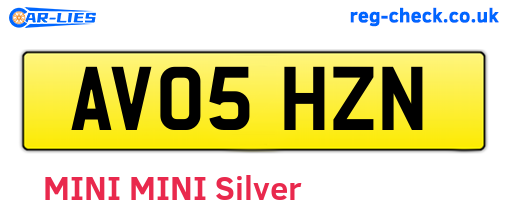 AV05HZN are the vehicle registration plates.