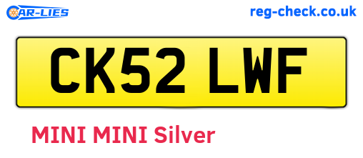 CK52LWF are the vehicle registration plates.
