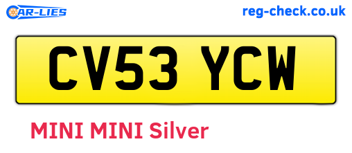 CV53YCW are the vehicle registration plates.